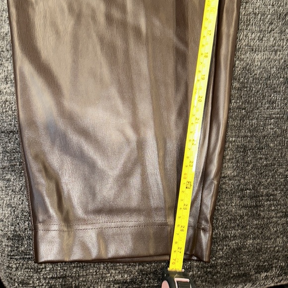 Brown Faux Leather Pants - Picture 6 of 7